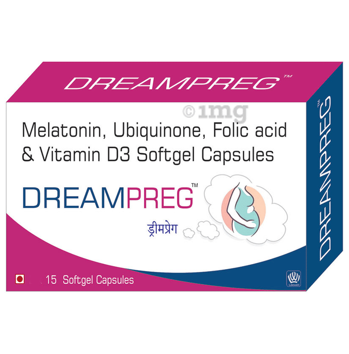 Dreampreg Fertility Aid Melatonin, Ubiquinone, Folic Acid & Vitamin D3 Softgel Capsules