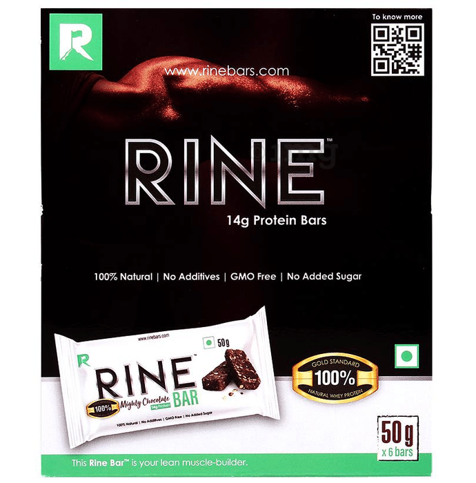 Rine Mighty Chocolate High Protein Bar (50gm Each)