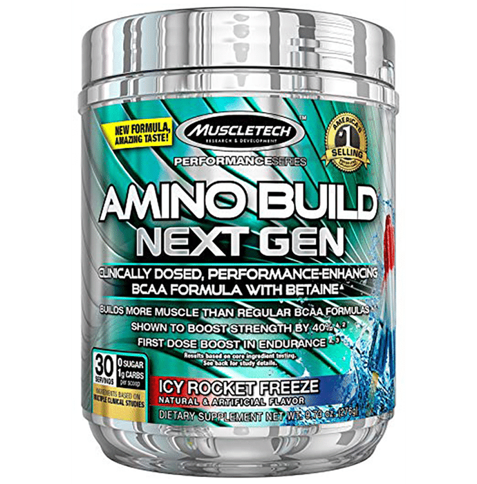 Muscletech Performance Series Amino Build Next Gen Clinically Dosed BCAA Formula Icy Rocket Freeze