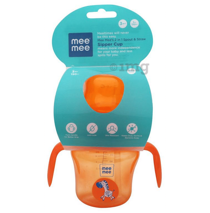 Mee Mee 2 in 1 Spout and Straw Sipper Cup Orange