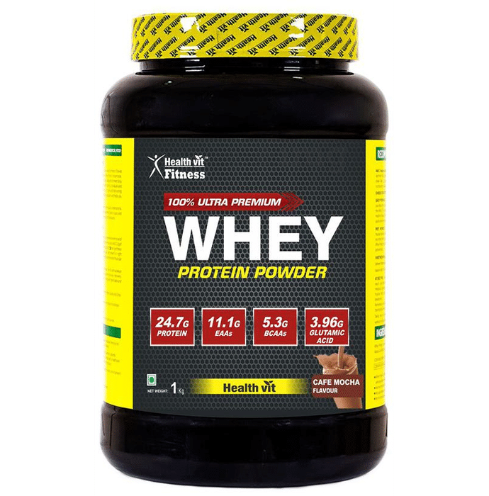HealthVit 100% Ultra Premium Whey Protein Powder Cafe Mocha