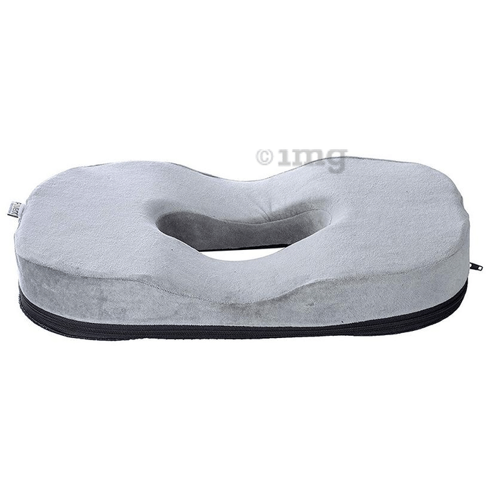 Fovera Orthopedic Donut Seat Velour Grey Large Cushion
