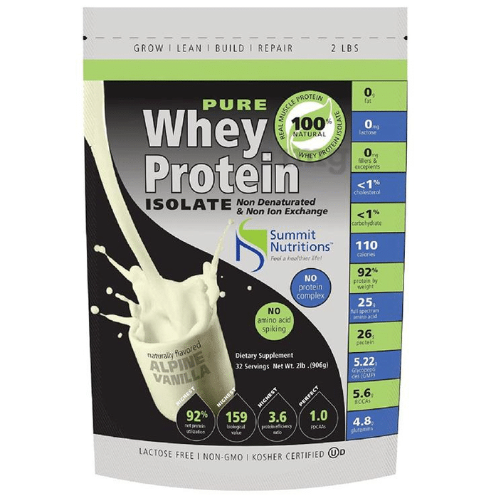 Summit Nutritions Pure Whey Protein Isolate Powder Vanilla