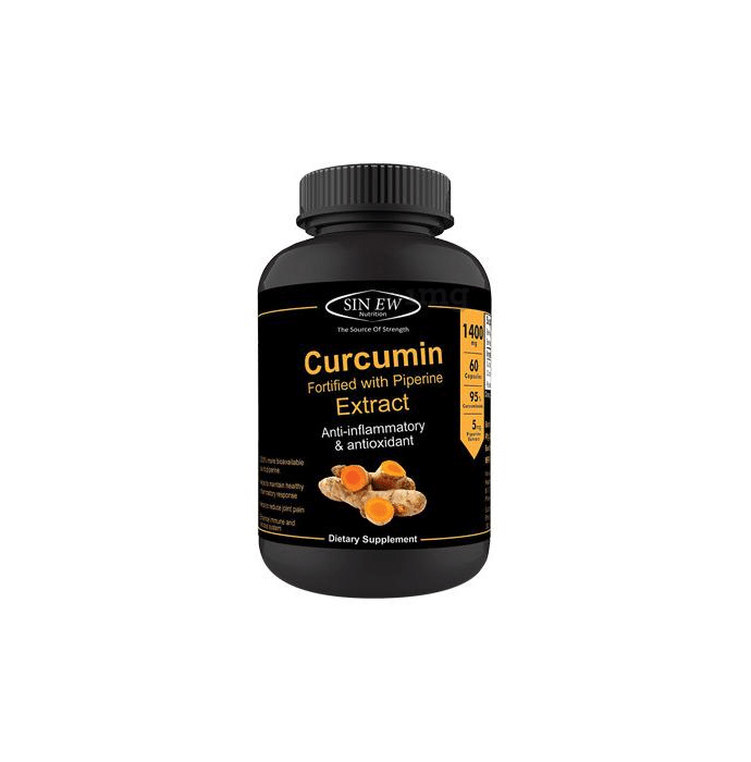 Sinew Nutrition Organic Curcumin Fortified with Piperine Extract Capsule