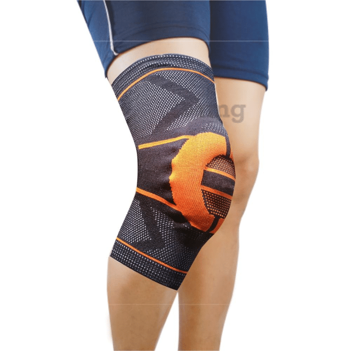 Dyna 3D Knitted Knee Cap Large Orange Right