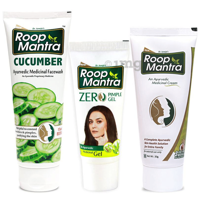 Roop Mantra  Combo Pack of Cucumber Face Wash 115ml, Zero Pimple Gel 15gm & Face Cream 30gm