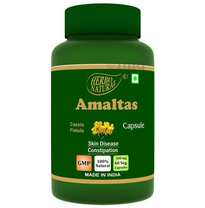 Herbo Natural Amaltas (Cassia Fistula) Extract 500mg Veg Capsule