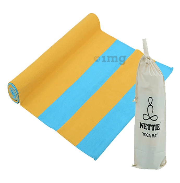 Nettie Yoga Mat with Free Carry Bag Sunrise Yellow & Water blue