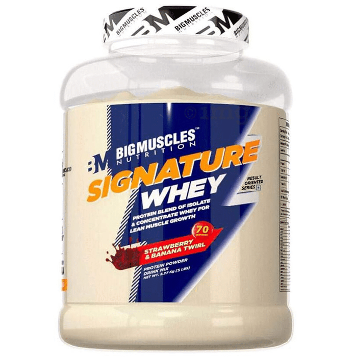 Big  Muscles Nutrition Signature Whey Protein Strawberry & Banana Twirl