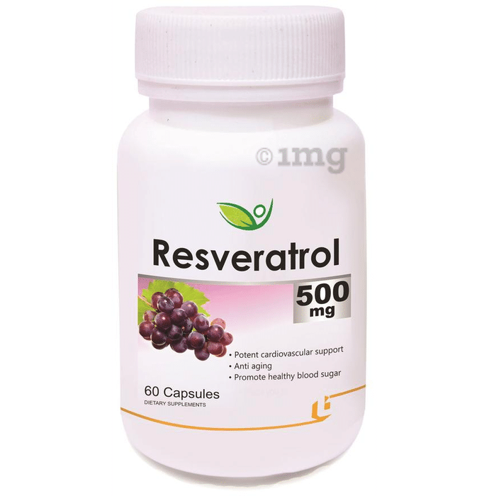 Biotrex Resveratrol 500mg for Heart Health, Anti-Ageing Support & Blood Sugar Balance | Capsule