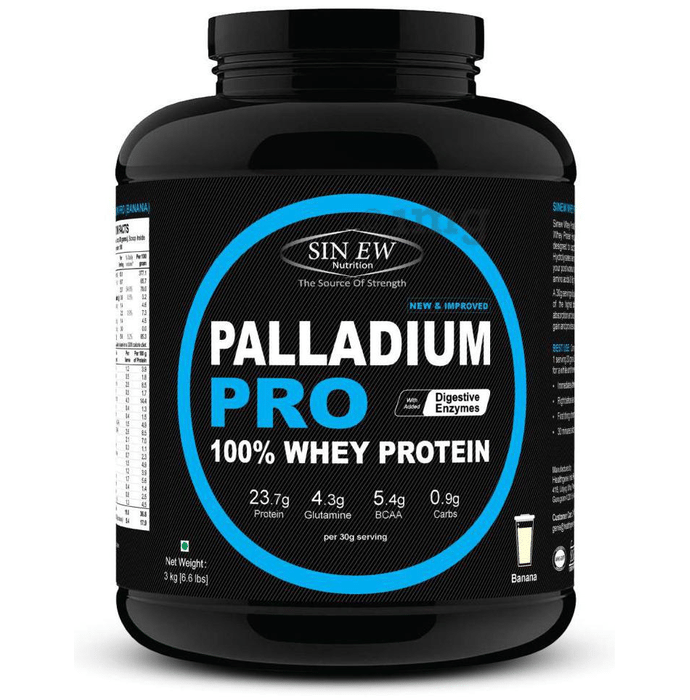 Sinew Nutrition Palladium Pro 100% Whey Protein with Digestive Enzymes Banana