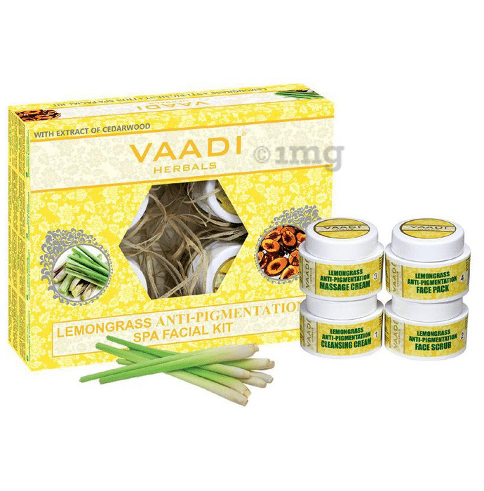 Vaadi Herbals Lemongrass Anti-Pigmentation Spa Facial Kit with Cedarwood Extract 70gm