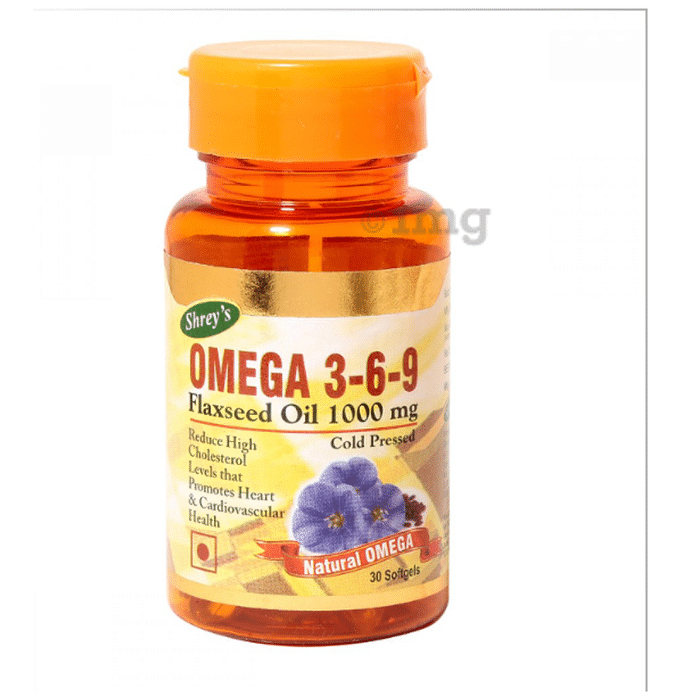Shrey's Omega 3-6-9 Flaxseed Oil 1000mg Softgels