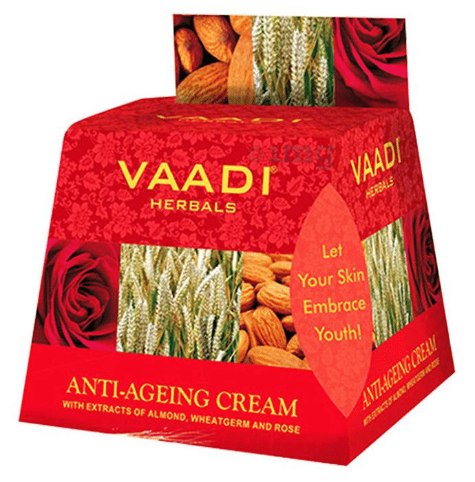 Vaadi Herbals Value Pack of Anti-Ageing Cream - Almond, Wheatgerm Oil & Rose