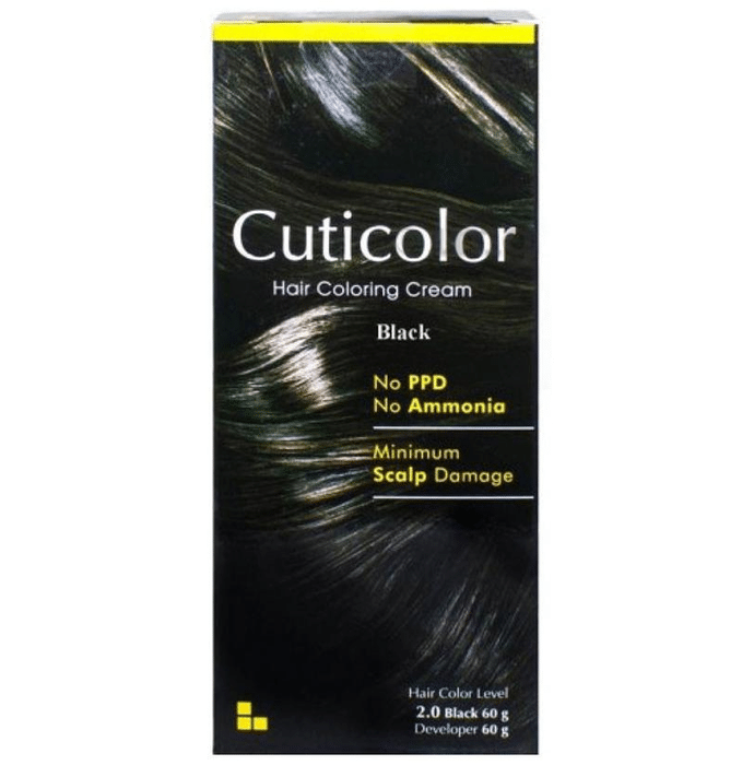 Cuticolor Black Hair Coloring Cream | PPD & Ammonia-Free
