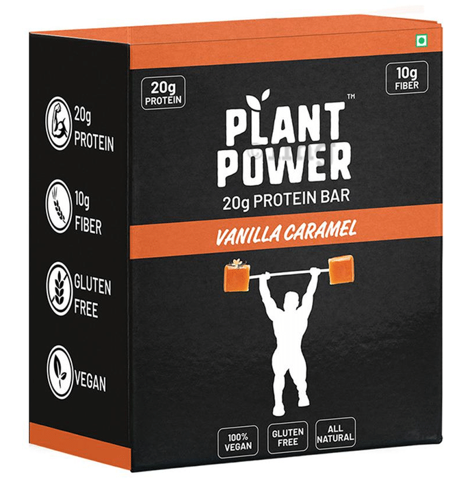 Plant Power 20gm Protein Bar (72gm Each) Vanilla Caramel