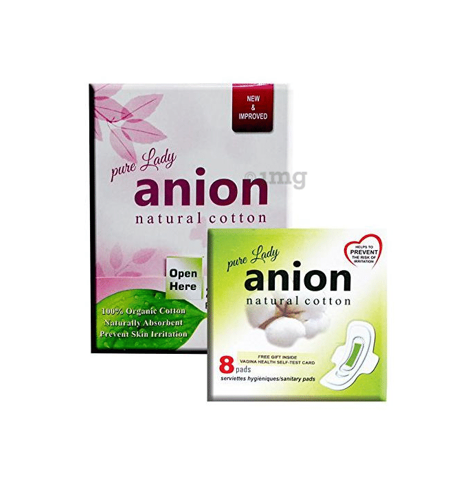 Happy Time Combo of Pure Anion Sanitary Pads (8 Pieces) & Pure Anion Panty Liners (25 Pieces)