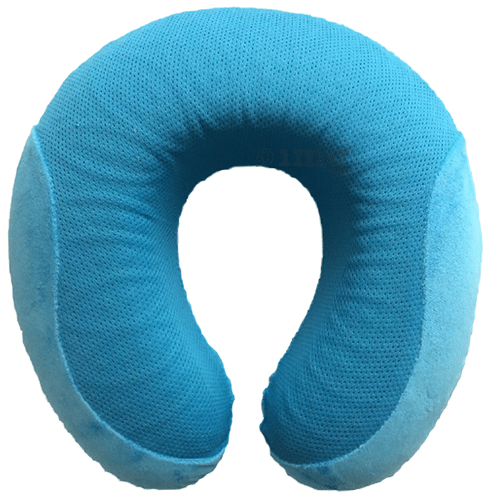 Viaggi Cooling Gel Memory Foam Neck Pillow Turquoise Blue