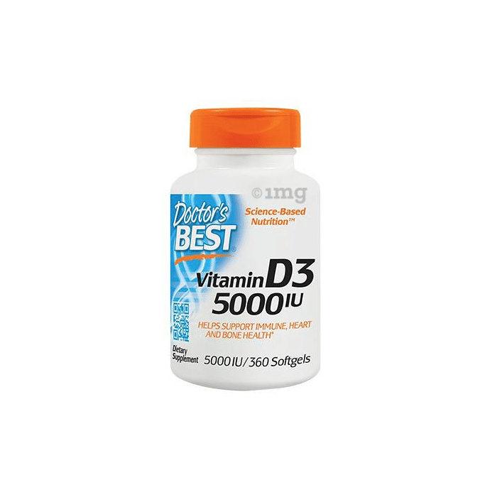 Doctor's Best Vitamin D3 5000IU Softgels | For Immunity, Heart & Bone Health