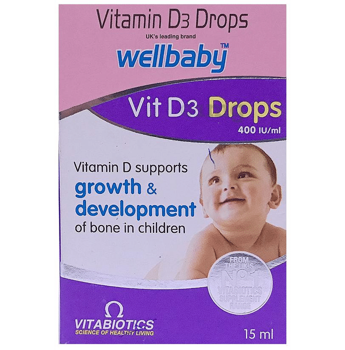 Wellbaby Vit D3 Oral Drops Buy bottle of 15 ml Oral Drops at best