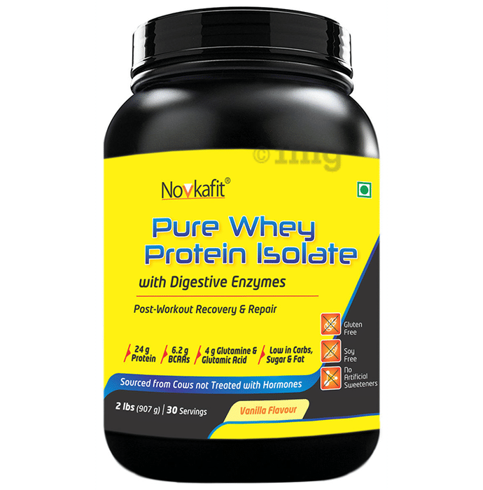 Novkafit Pure Whey Protein Isolate with Digestive Enzymes Vanilla