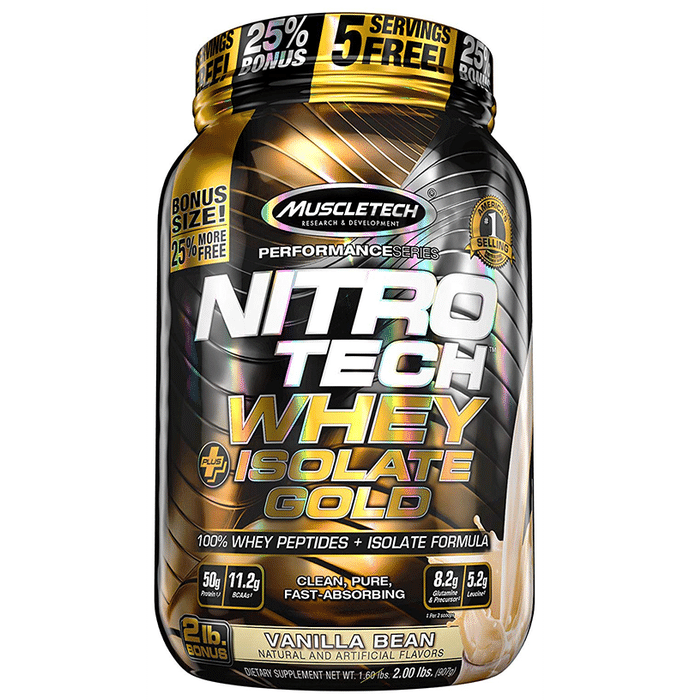 Muscletech Nitro Tech Whey Plus Isolate Gold Vanilla Bean