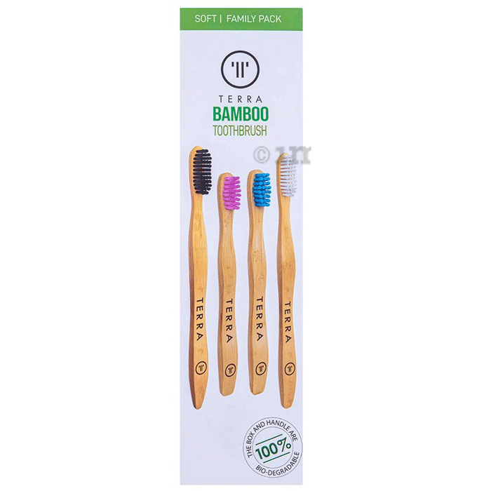 Terra Family Pack (2 Adult+2 Kids) Bamboo Toothbrush