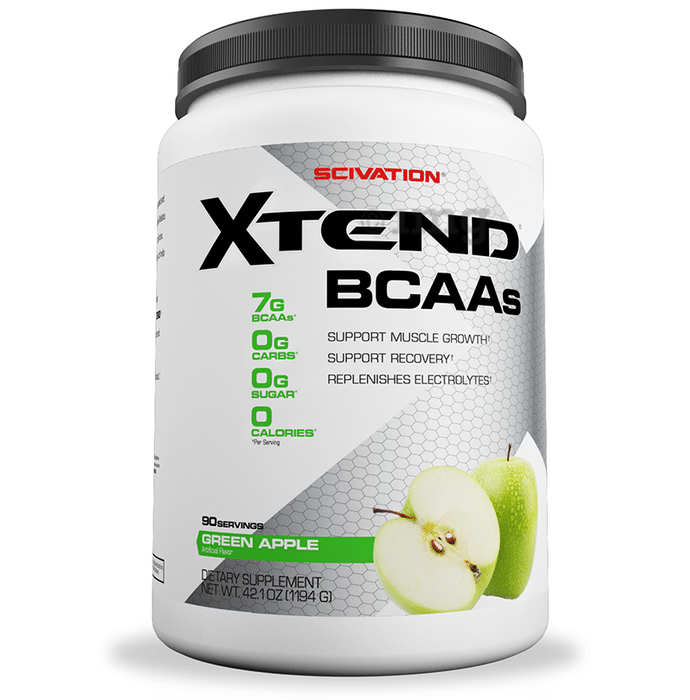 Scivation Xtend BCAA Powder with Electrolytes| For Muscle Growth & Recovery | Flavour Green Apple