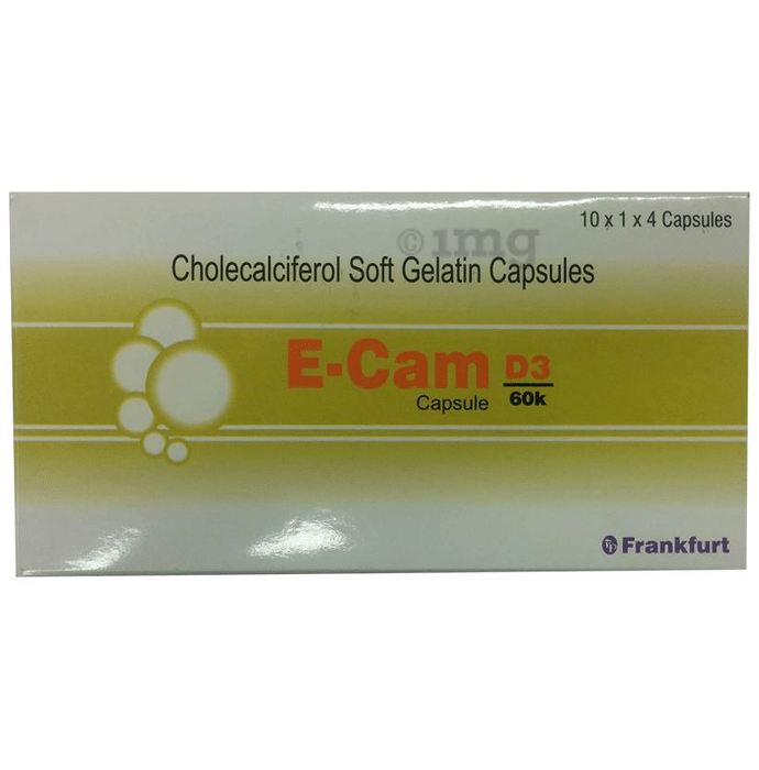 E-Cam D3 60K Soft Gelatin Capsule