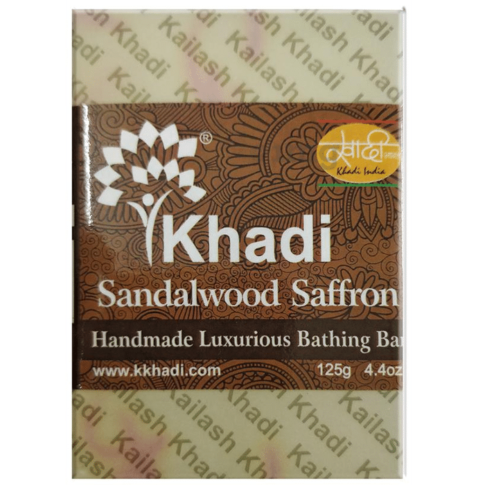 Khadi India Sandalwood Saffron Handmade Luxurious Bathing Bar