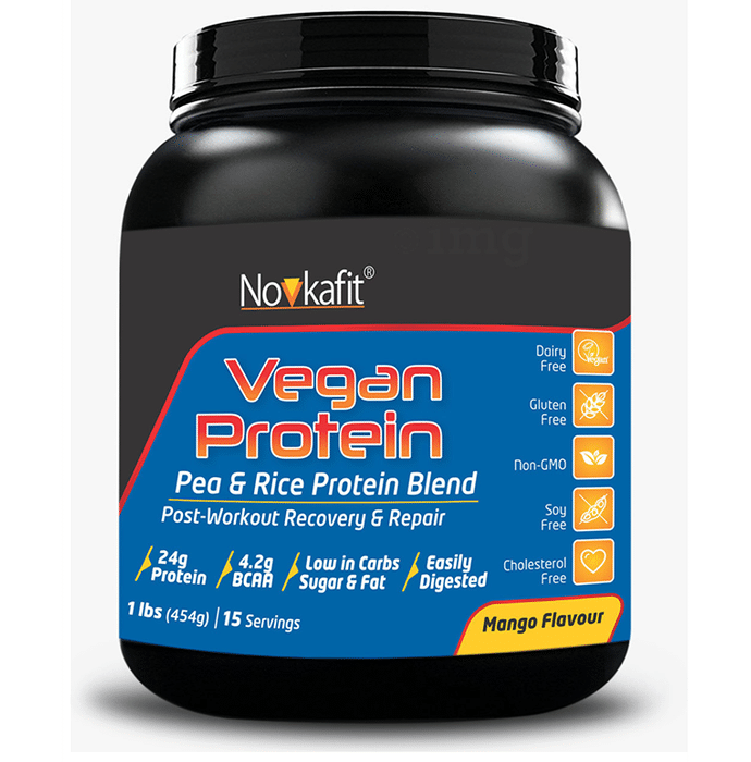 Novkafit Vegan Protein, Pea & Rice Protein Blend Mango