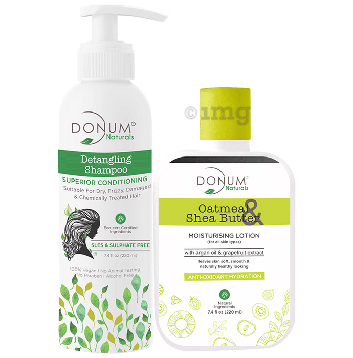 Donum Naturals Combo Pack of Detangling Shampoo and Oatmeal Shea & Butter Moisturising Lotion