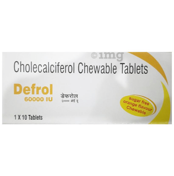Defrol 60000IU Cholecalciferol Chewable Tablet Orange Sugar Free