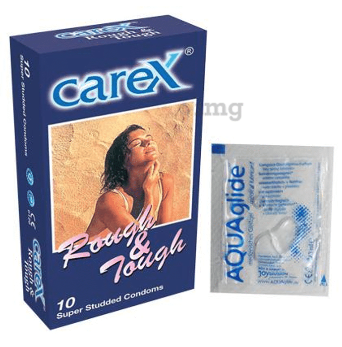 Carex Combo Pack Of Carex Rough & Tough Condoms & JoyDivision Aquaglide Lubricant