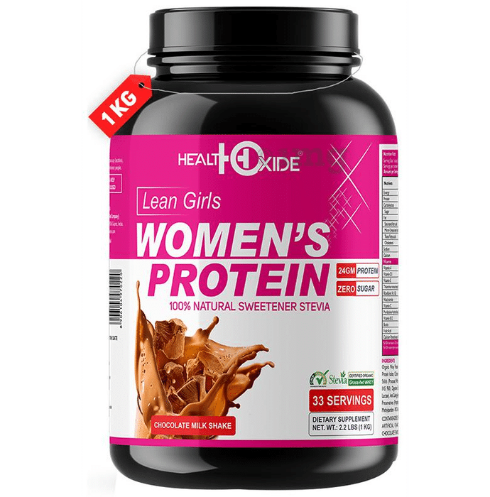 HealthOxide Women's Whey Protein 100% Natural Sweetener Stevia Chocolate Milkshake