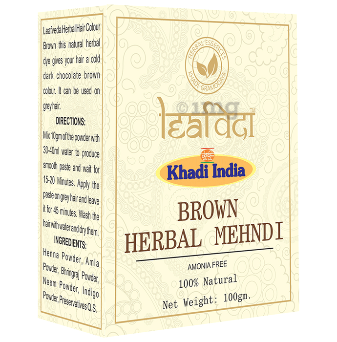 Khadi Leafveda Herbal Mehndi (Amonia Free) Brown