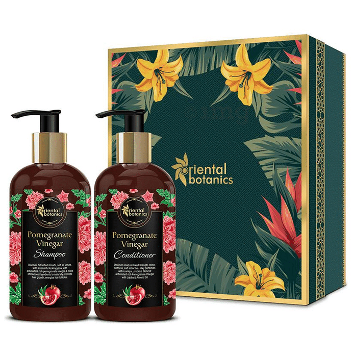 Oriental Botanics Combo Pack of Pomegranate Vinegar Shampoo + Pomegranate Vinegar Conditioner (300ml Each)