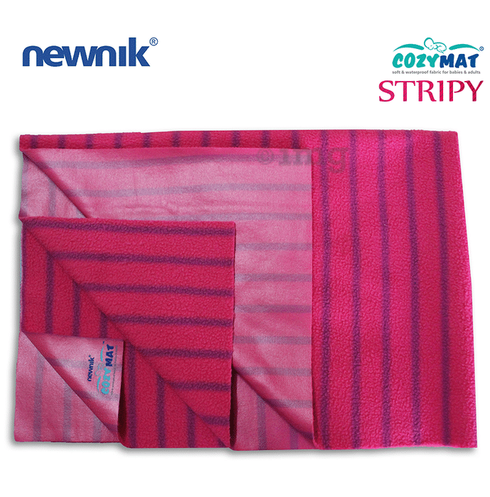 Newnik Cozymat Stripy Soft (Broad Stripes) (Size: 70cm X 100cm) Medium Ruby