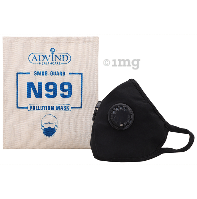 Advind Healthcare Smog Guard N99 Mask with 2 Valve L-XL Black