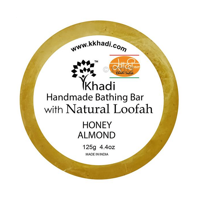Khadi India Honey Almond Natural Loofah Handmade Bathing Bar