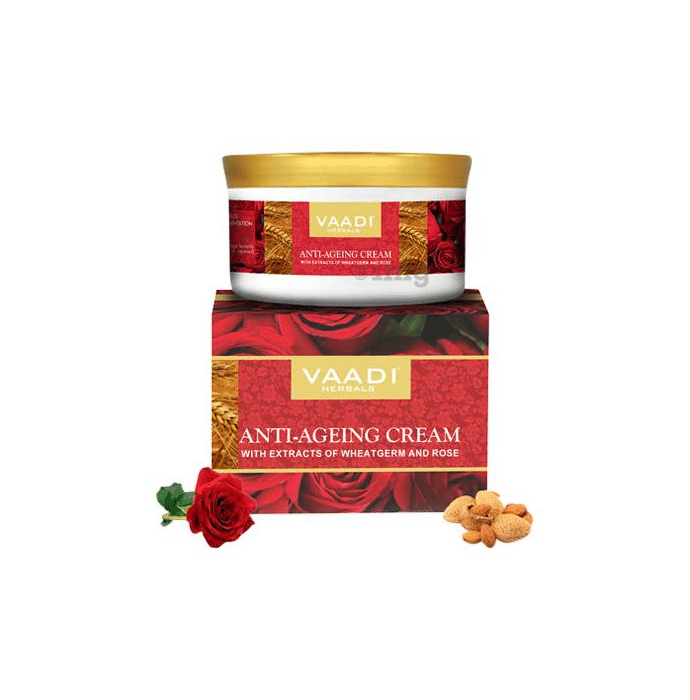 Vaadi Herbals Anti Ageing Cream with extracts of Almonds, Wheatgerm and Rose