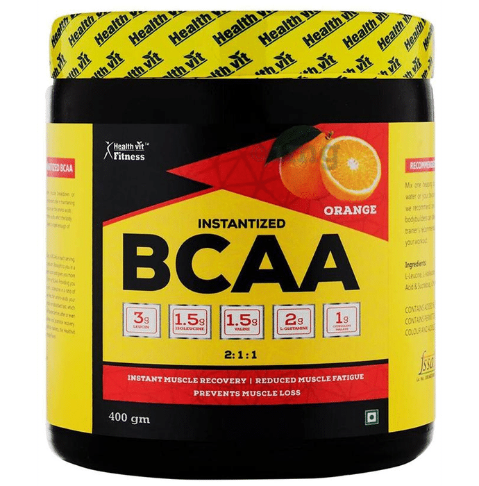 HealthVit Fitness Instantized BCAA 2:1:1 Powder Orange