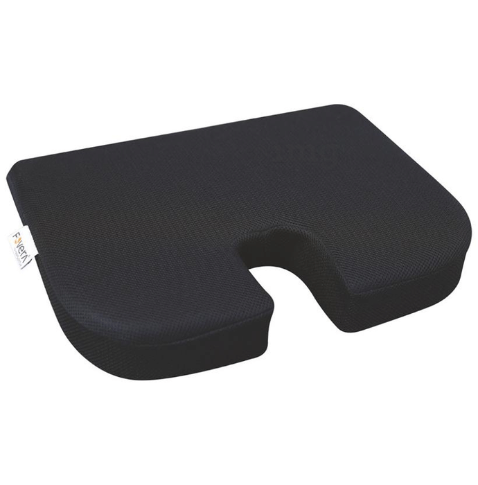 Fovera Car Seat Memory Foam Orthopedic U-Cut Out Wedge Cushion Large Mesh Black