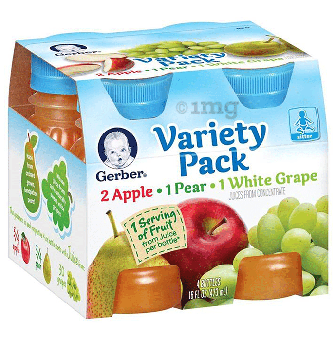 Gerber Variety Pack Juice (2 Apple, 1 Pear and 1 White Grape)
