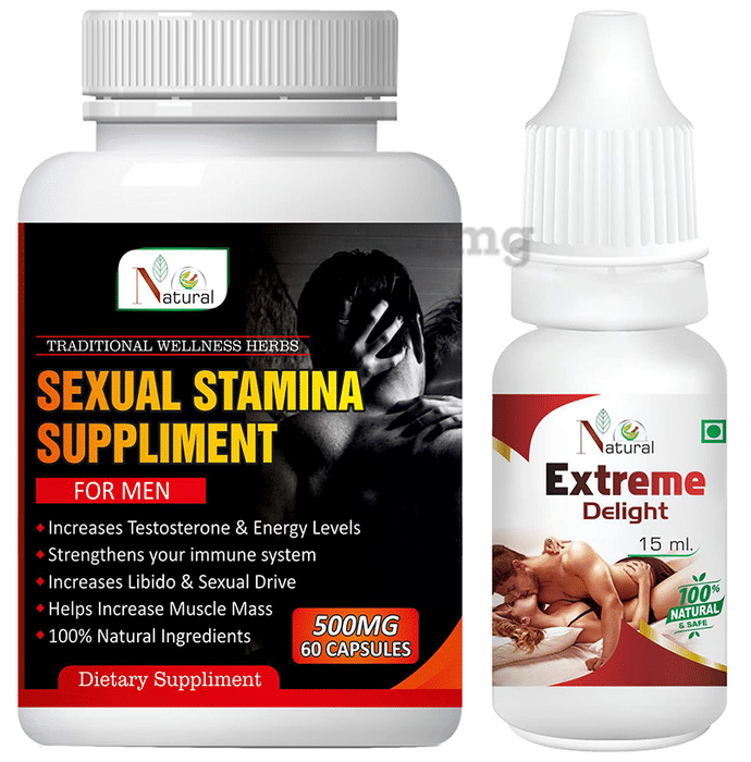 Natural Combo Pack Of Sexual Stamina Suppliment 500mg 60 Capsule And Extreme Delight 15ml Buy 