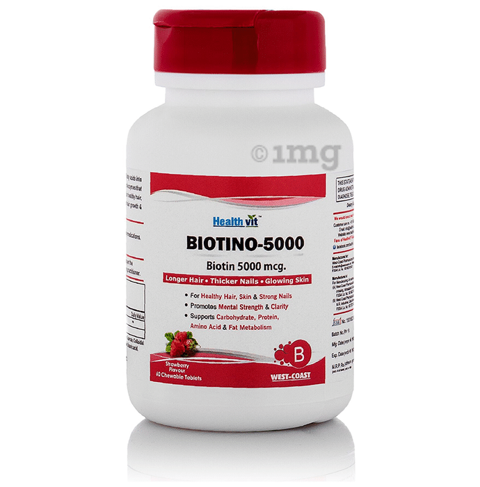 HealthVit Biotino 5000mcg Chewable Tablet Strawberry