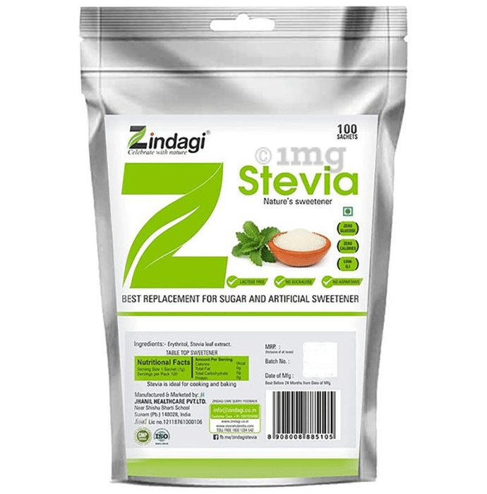 Zindagi Stevia Nature's Sweetener Sachet for Diabetics