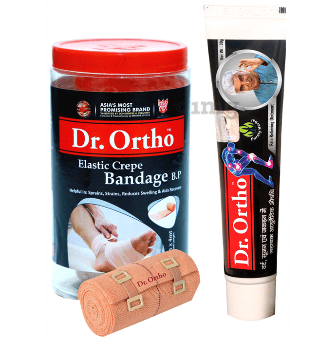 Dr Ortho Combo Pack of Crepe Bandage (10X4) & Pain Relief Ointment 30gm