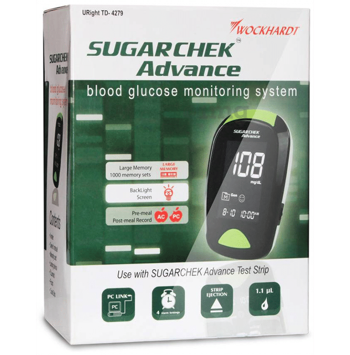 Sugarchek Combo Pack of Advance Glucometer with 15 Strips