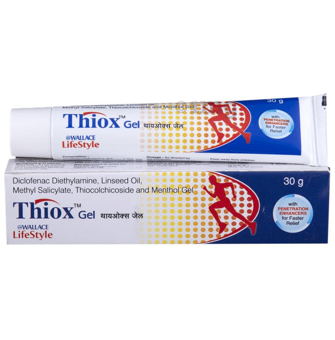 Thiox Gel with Diclofenac Diethylamine & Menthol | For  Joint Pain, Neck Pain, Back Pain & Muscle Pain